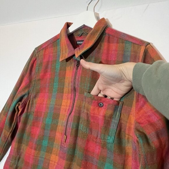 Toad & Co Women Bodie Plaid Flannel ShirtDress Long Sleeve Small Size Pockets - Picture 7 of 13